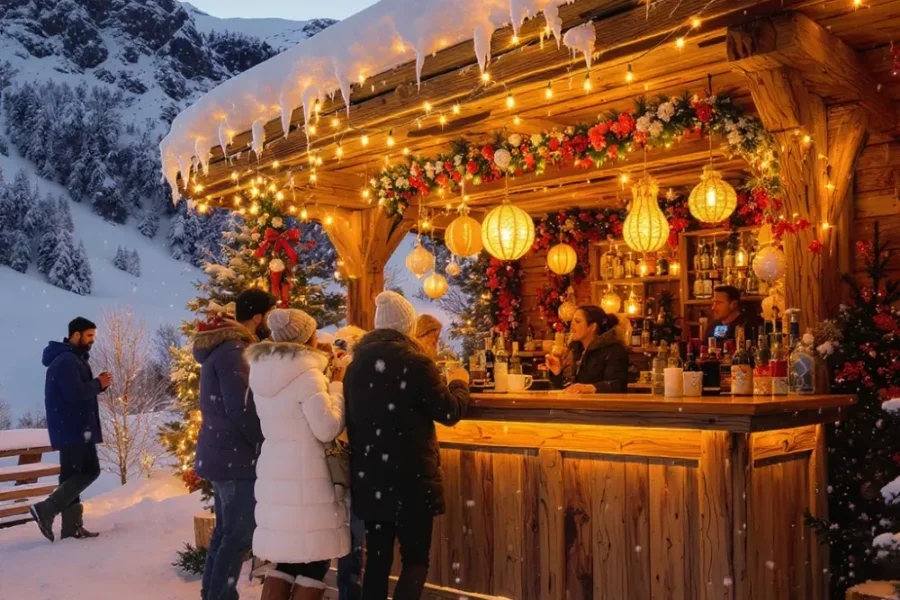 Bar mieten für Ihre Après-Ski-Party mit openairbar.ch: Flexibilität und alpine Stimmung für Ihr Event im Garten oder Chalet.