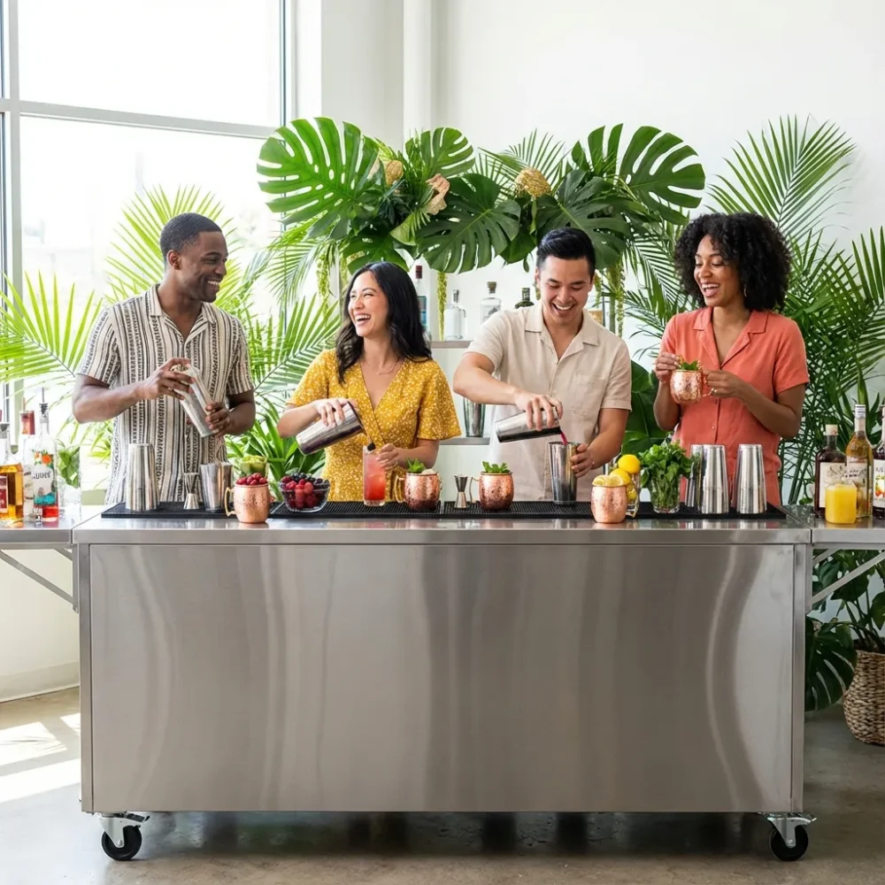 Sektgläser mieten für Cocktailkurs mit Freunden