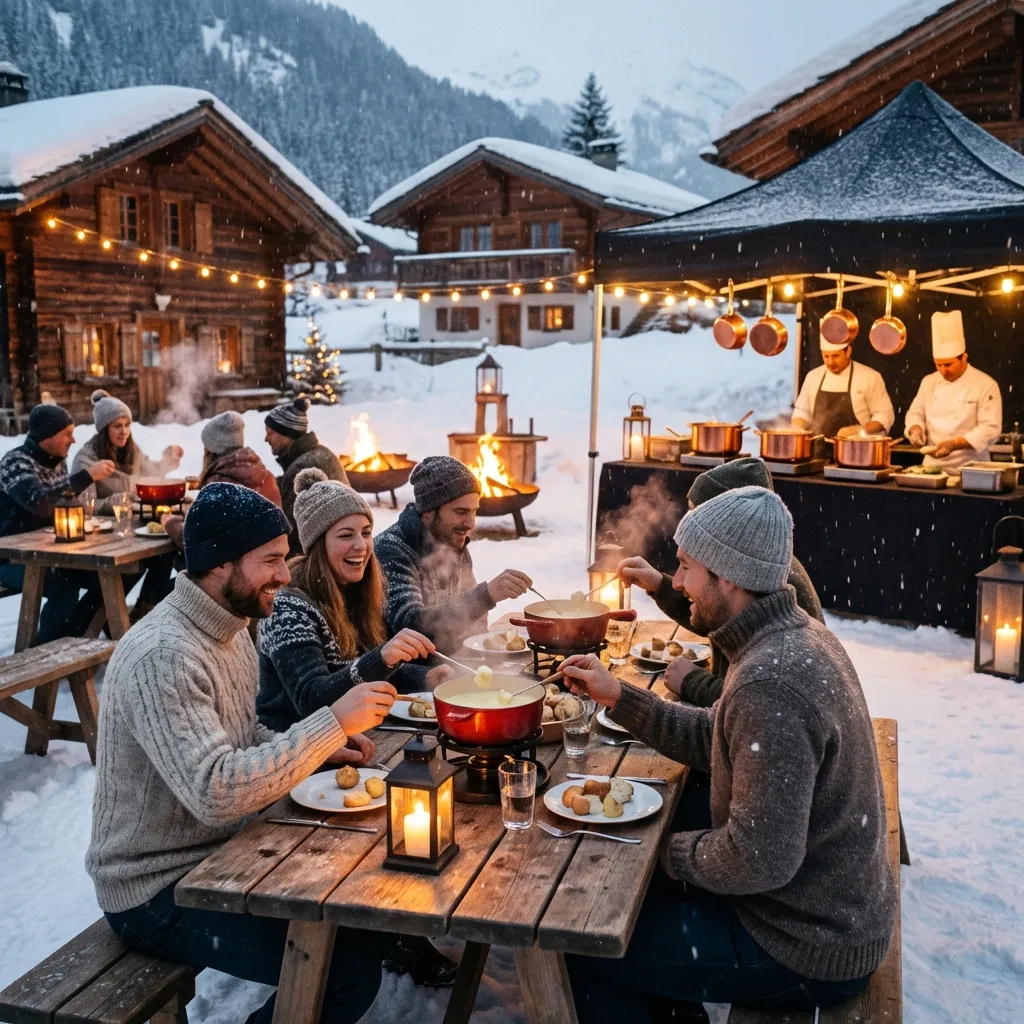 Outdoor Fondue mieten für Winterevents in der Schweiz